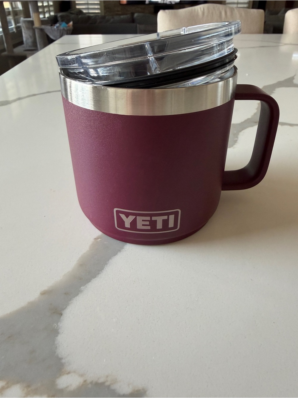 Yeti Maroon Rambler 14oz Mug With MagSlider Stainless Steel Interior